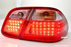 SW-Light LED Rckleuchten fr Mercedes Benz CLK W208 06/97-02 red/crystal