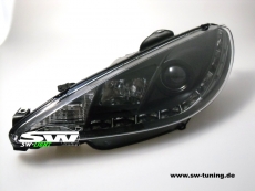 SW-Light Scheinwerfer Peugeot 206 99-07 LED Standlicht black