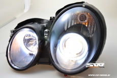 SWCCFL Angel Eye Scheinwerfer fr Mercedes Benz CLK W208 97-02 black CCFL-Ringe