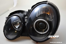 SWCCFL Angel Eye Scheinwerfer fr Mercedes Benz CLK W208 97-02 black CCFL-Ringe