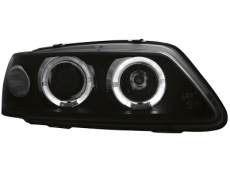 headlights Peugeot 306 93-97  2 halo rim black