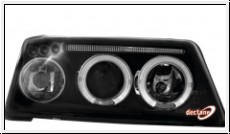 headlights Peugeot 205  2 halo rims black