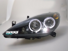 Angel Eye Scheinwerfer Peugeot 307 01-05 LED SLR / LWR Black