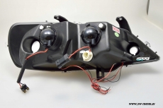 Angel Eye Scheinwerfer fr Opel Astra G mit 2 LED Standlichtringe black