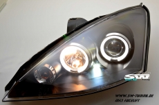 Angel Eye Scheinwerfer Ford Focus mk1 01-04 LED SLR facelift black