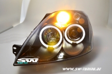 Angel Eye Scheinwerfer fr Ford Fiesta JH1 JD3 Mk6 02-05 LED Standlichtringe black