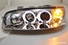 angel eye headlights Fiat Punto type 188 99-02 2 halo rims chrome