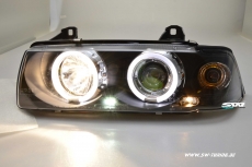Angel Eye Scheinwerfer fr BMW E36 Coup/Cabrio 92-98 LED Standlichtringe black