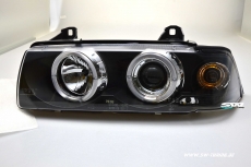 Angel Eye Scheinwerfer fr BMW E36 Coup/Cabrio 92-98 LED Standlichtringe black