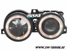 Angel Eye Scheinwerfer 3er BMW E30 89-91 Standlichtringe black