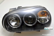 Angel Eye Scheinwerfer fr VW Golf IV 2 LED Standlichtringe black