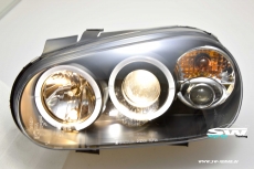 Angel Eye Scheinwerfer fr VW Golf IV 2 LED Standlichtringe black