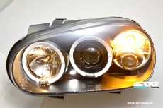 Angel Eye Scheinwerfer fr VW Golf IV 2 LED Standlichtringe black