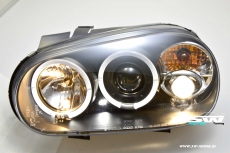 Angel Eye Scheinwerfer fr VW Golf IV 2 LED Standlichtringe black