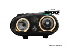 Angel Eye Scheinwerfer fr VW Golf IV 2 Standlichtringe black R-Look