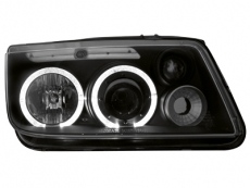 angel eye headlights VW Bora LED 2 halo rims black