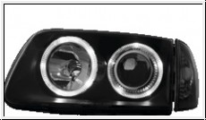 headlights VW Polo 99-01 6N2 2 halo rims black