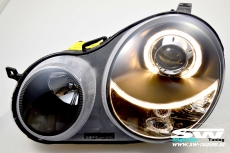 headlights VW Polo 02-04 9N 2 halo rims black