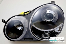 headlights VW Polo 02-04 9N 2 halo rims black