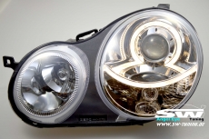 headlights VW Polo 02-04 9N 2 halo rims chrome