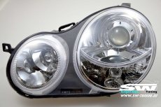headlights VW Polo 02-04 9N 2 halo rims chrome