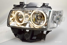 angel eye headlights for VW T4 97-03 with 2 halo rims Long front car