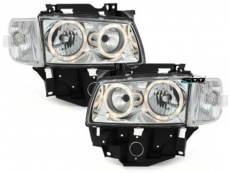 angel eye headlights for VW T4 97-03 with 2 halo rims Long front car