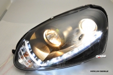 SW-DRL Scheinwerfer fr VW Golf 5 LED Tagfahrlicht R87 black