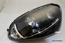 SW-DRL Scheinwerfer fr VW Golf 5 LED Tagfahrlicht R87 black