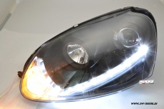 SW-DRL Scheinwerfer fr VW Golf 5 LED Tagfahrlicht R87 black