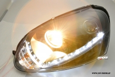 SW-DRL Scheinwerfer fr VW Golf 5 LED Tagfahrlicht R87 black