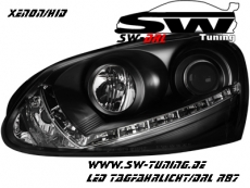 SW-DRL Scheinwerfer VW Golf 5 LED Tagfahrlicht R87 / Xenon black