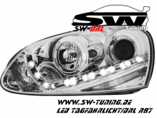 SW-DRL Scheinwerfer VW Golf 5 LED Tagfahrlicht R87 chrome