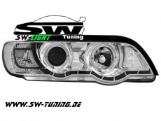SW-Light Scheinwerfer BMW X5 99-03 E53 mit 2 Standlichtringe chro