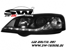SW-DRL headlights Opel Astra G 98-04 daytime-running-lamp black
