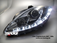 SW-DRL Scheinwerfer Seat Leon 1P 05-09 LED Tagfahrlicht chrome