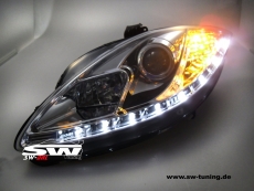 SW-DRL Scheinwerfer Seat Leon 1P 05-09 LED Tagfahrlicht chrome
