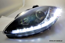 SW-DRL Scheinwerfer Seat Leon 1P 05-09 LED Tagfahrlicht black