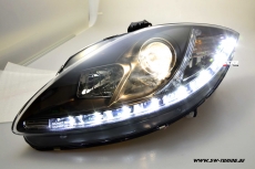 SW-DRL Scheinwerfer Seat Leon 1P 05-09 LED Tagfahrlicht black