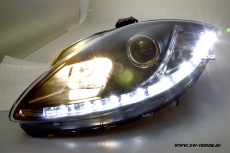 SW-DRL Scheinwerfer Seat Leon 1P 05-09 LED Tagfahrlicht black
