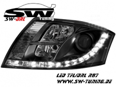 SW-DRL Scheinwerfer AUDI TT 8N mit LED Tagfahrlicht R87 black
