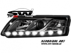 SW-DRL Xenon Scheinwerfer AUDI A6 4F 04-07 LED Tagfahrlicht black