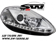 SW-DRL Scheinwerfer Fiat Grande Punto 199 05-08 Tagfahrlicht chr