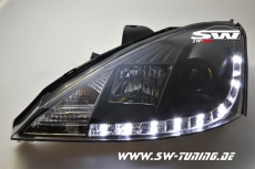 SW-DRL Scheinwerfer Ford Focus Mk1 01-04 LED Tagfahrlicht R87 black