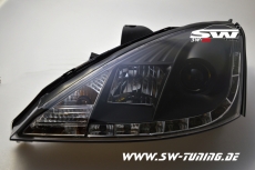 SW-DRL Scheinwerfer Ford Focus Mk1 01-04 LED Tagfahrlicht R87 black