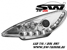 SW-DRL Scheinwerfer Peugeot 206 98-07 LED Tagfahrlicht R87 chrom