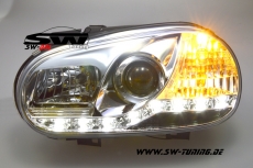 SW-DRL Scheinwerfer VW Golf IV 98-02 LED Tagfahrlicht R87 chrome