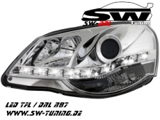 SW-DRL Scheinwerfer VW Polo 9N3 05/05-09 LED Tagfahrlicht chrome