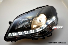 SW-DRL Scheinwerfer VW Polo 9N3 05/05-09 LED Tagfahrlicht black