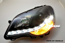 SW-DRL Scheinwerfer VW Polo 9N3 05/05-09 LED Tagfahrlicht black